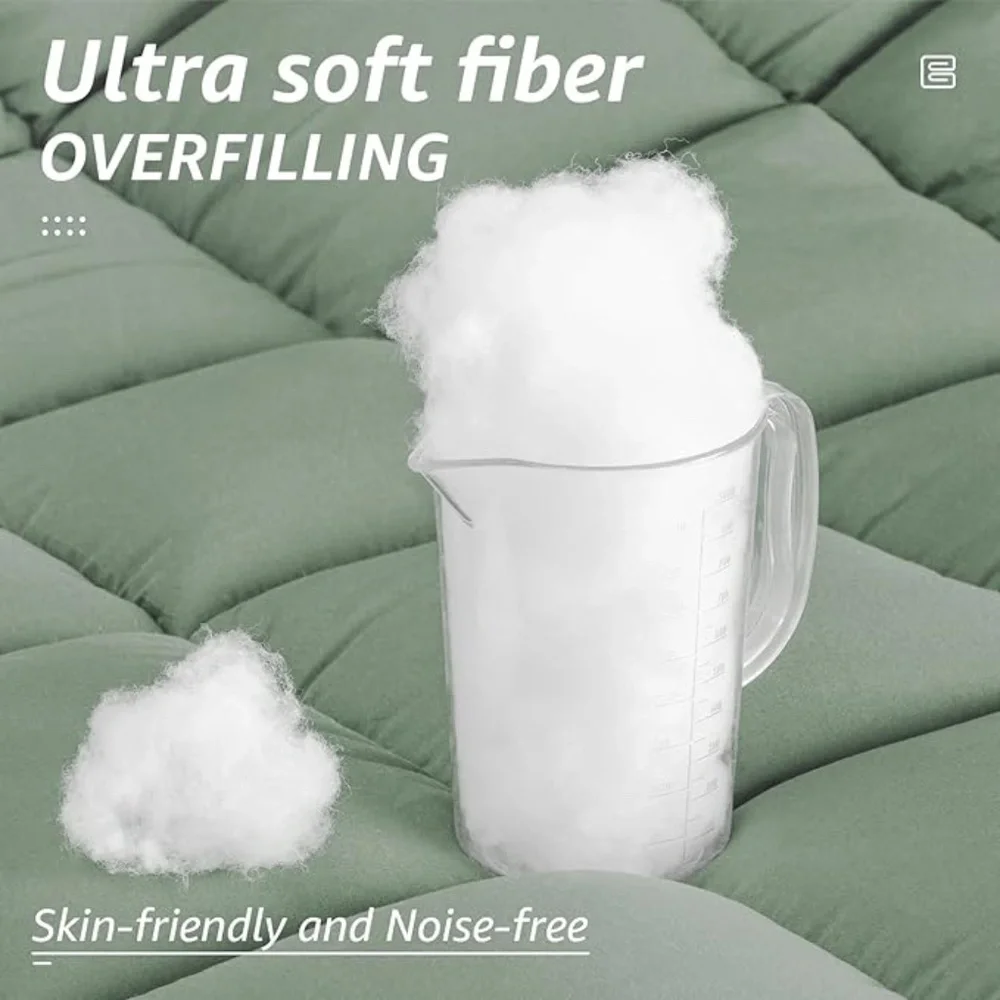 HYLEORY Sage Green All Season Twin Size Bed Comforter - Cooling Down - Picture 5 of 10